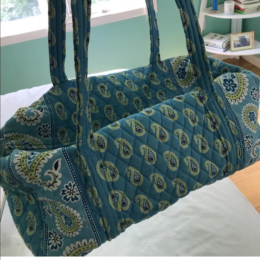 Vera Bradley blue paisley duffel bag